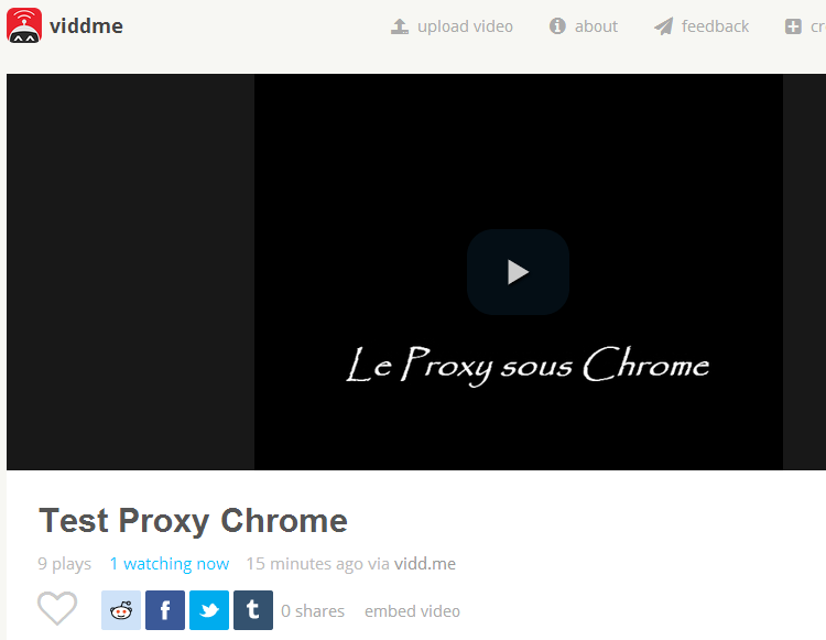 Test proxy chrome viddme